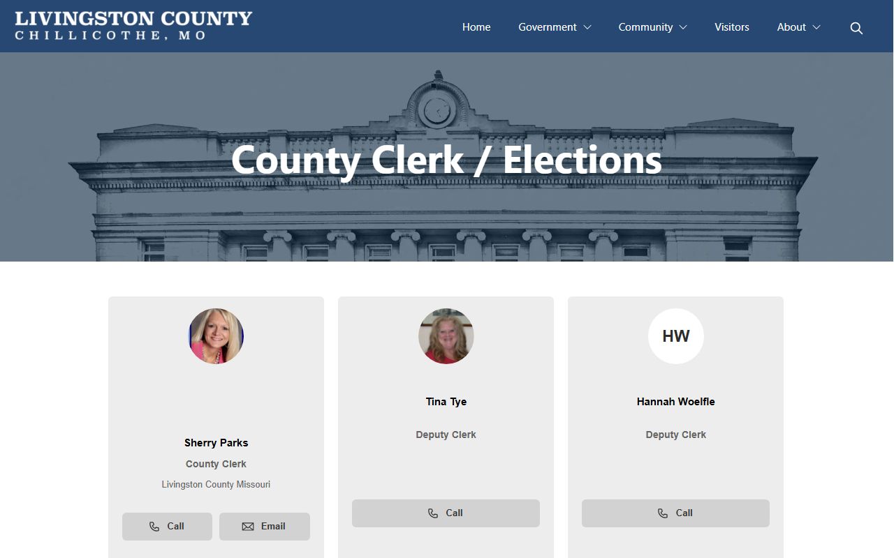 Livingston County Circuit Clerk records County Clerk elections page distinction