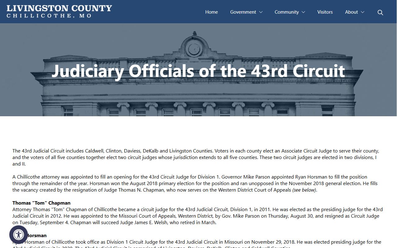 Livingston County court dockets 43rd Judicial Circuit officials