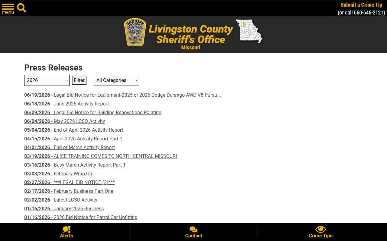 Livingston County court records sheriff press release archive