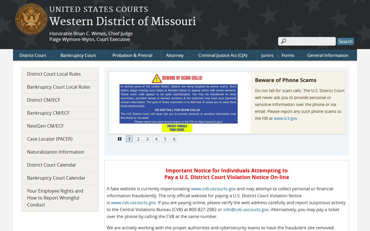 Livingston County court records Western District of Missouri federal court locations