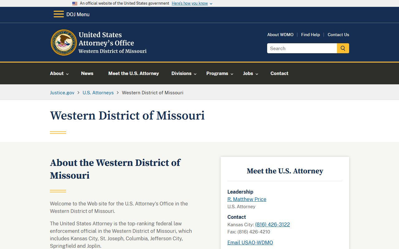 Livingston County court records U.S. Attorney Western District of Missouri office