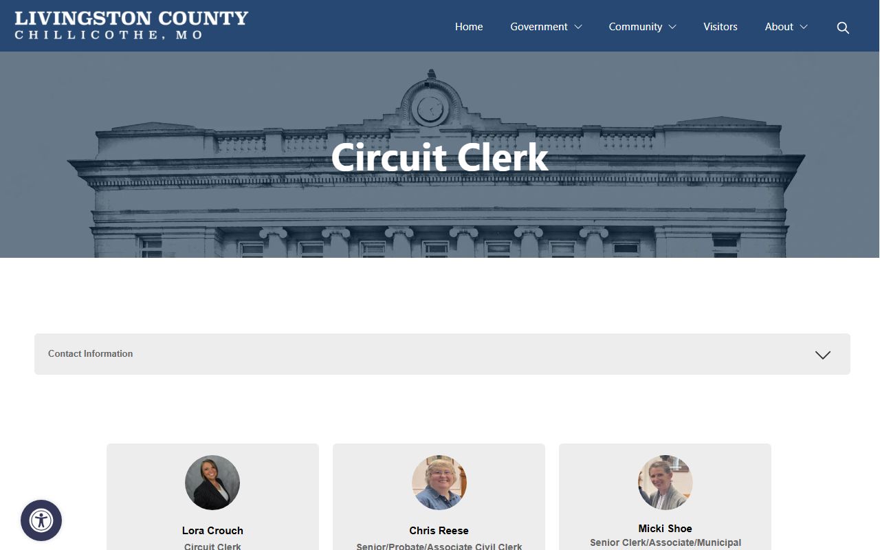 Livingston County probate records Circuit Clerk page